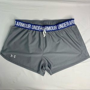 Under Armour Womens Running Activewear Shorts Size 16 Blue/Gray